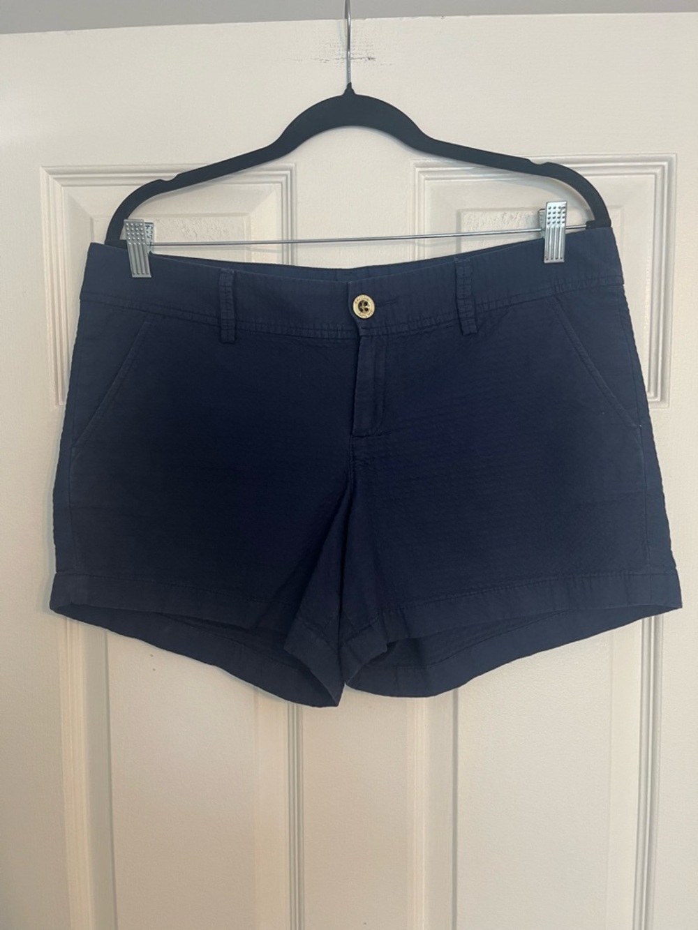 Lilly Pulitzer Navy Mid-Rise Cotton Shorts